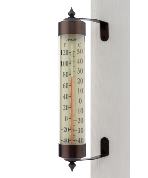 SALE - Grande View 24 Brass Outdoor Window Thermometer by Conant